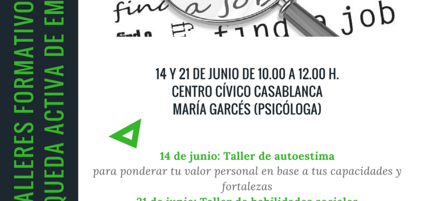 14 y 21 de junio talleres gratuitos para la búsqueda activa de empleo