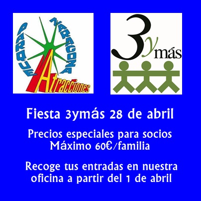 Fiesta 3ymás en el Parque de Atracciones (28 de abril)