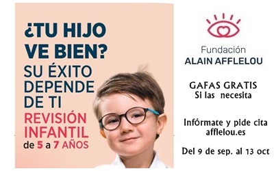 Revisión visual gratuita a niños entre 5 y 7 años en Alain Afflelou