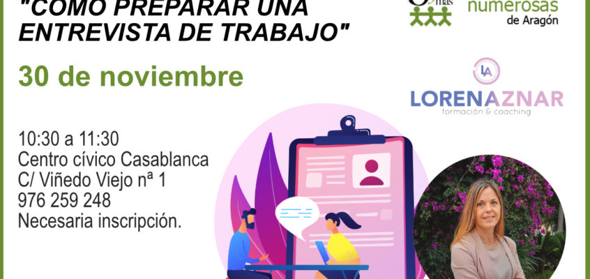 Taller: cómo preparar una entrevista de trabajo (30 de noviembre)