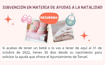 Subvención en materia de ayudas a la natalidad del Ayuntamiento de Teruel