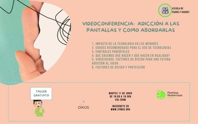 VIDEOCONFERENCIA: ADICCIÓN A LAS PANTALLAS Y COMO ABORDARLAS