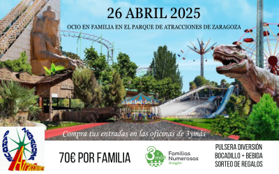 FIESTA ANUAL DE 3YMÁS EN EL PARQUE DE ATRACCIONES DE ZARAGOZA
